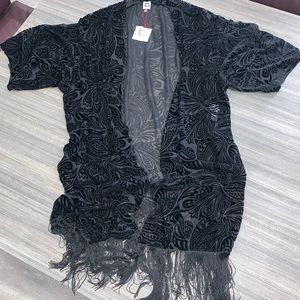 Anne Klein Velvet Burnout Shawl Cardigan 2x/3x